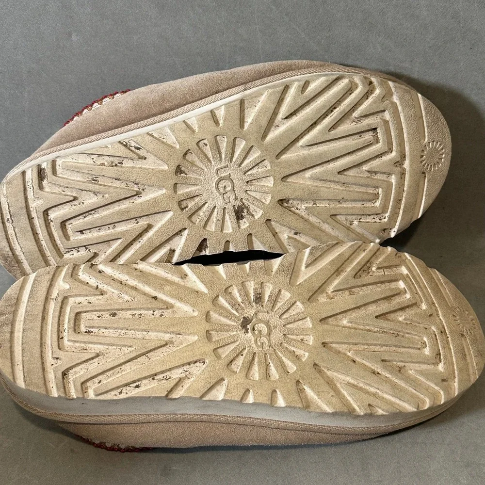 UGG‎ Tasman Suede Slippers Chestnut Tan Red Braid Slip On Shoes 5955 Mens 9